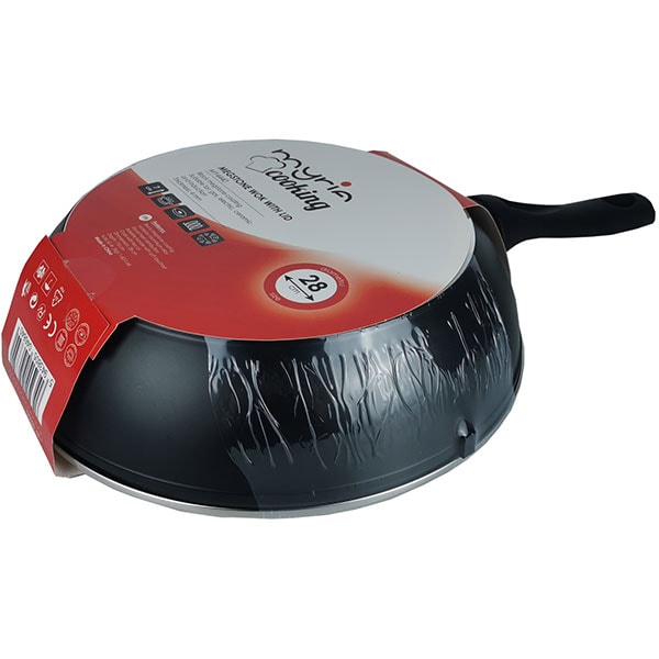 Tigaie Wok MYRIA MY4440, 28cm, aliaj aluminiu, negru
