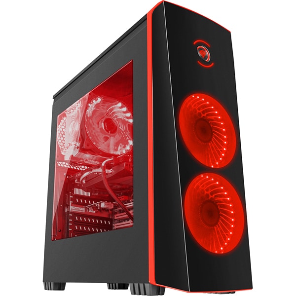Carcasa PC GENESIS Titan 700 Red, USB 3.0, fara sursa, negru
