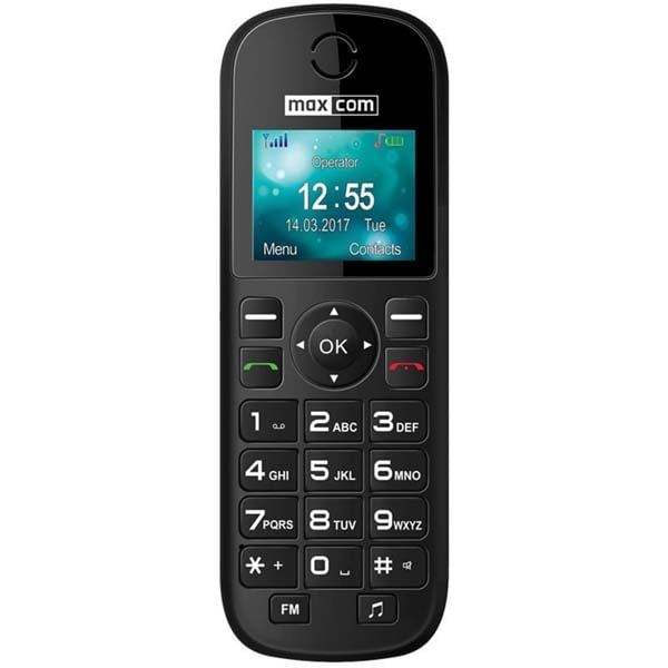 Telefon fix cu SIM MAXCOM MM35D DECT, 2G, negru