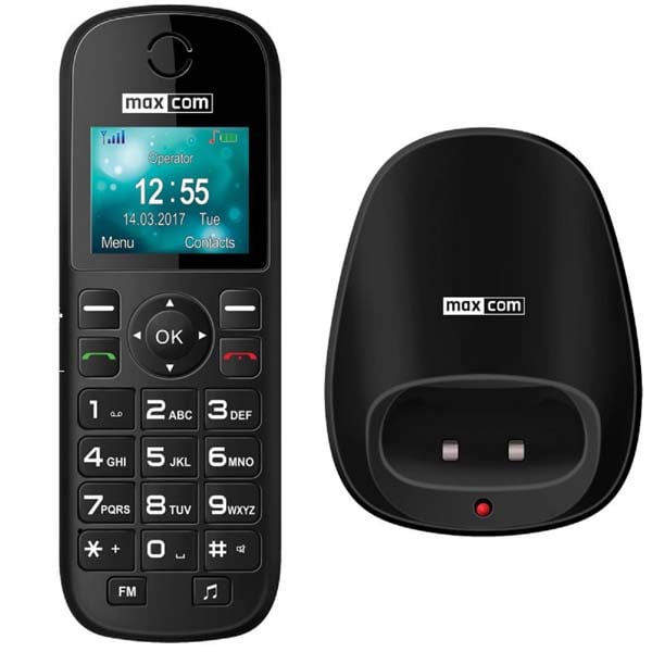 Telefon fix cu SIM MAXCOM MM35D DECT, 2G, negru