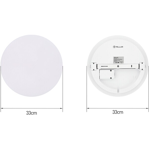 Plafoniera LED Smart TELLUR TLL331131, 24W, 2400lm, Wi-Fi, lumina variabila, alb
