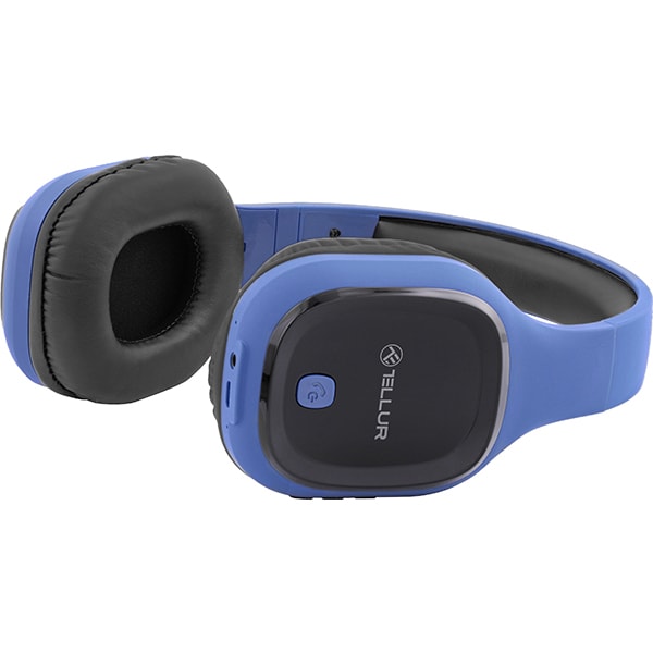 Casti TELLUR Pulse, TLL511281, Bluetooth, Over-Ear, Microfon, albastru