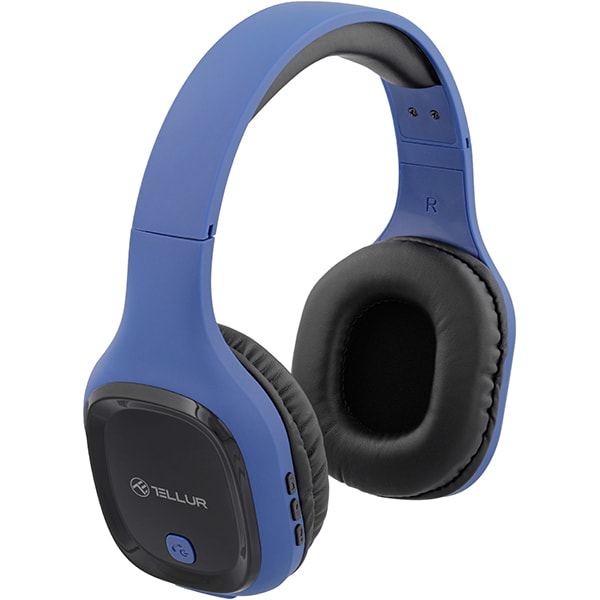 Casti TELLUR Pulse, TLL511281, Bluetooth, Over-Ear, Microfon, albastru