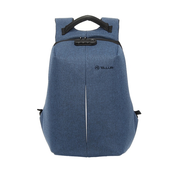 Rucsac laptop TELLUR Antifurt V2, cu port USB, 15.6", albastru