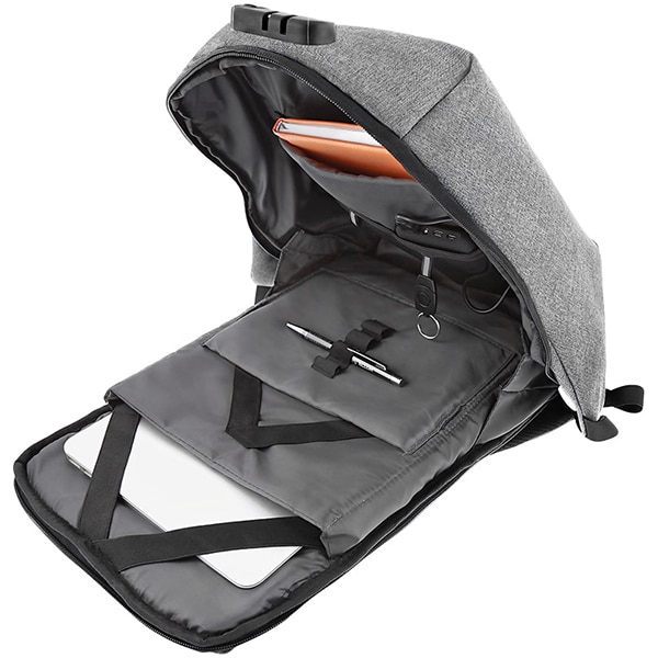 Rucsac laptop TELLUR Antifurt V2, cu port USB, 15.6", gri