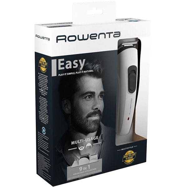 Aparat de tuns ROWENTA Multistyle 9 in 1 TN8961F4, acumulator, 60 min autonomie, 5 trepte, alb