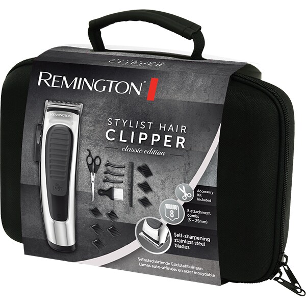 Aparat de tuns REMINGTON Stylist HC450, acumulator, 3-25mm, argintiu