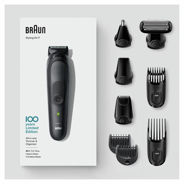 Aparat de tuns multifunctional BRAUN MBMGK7, acumulator, 100 min autonomie, negru