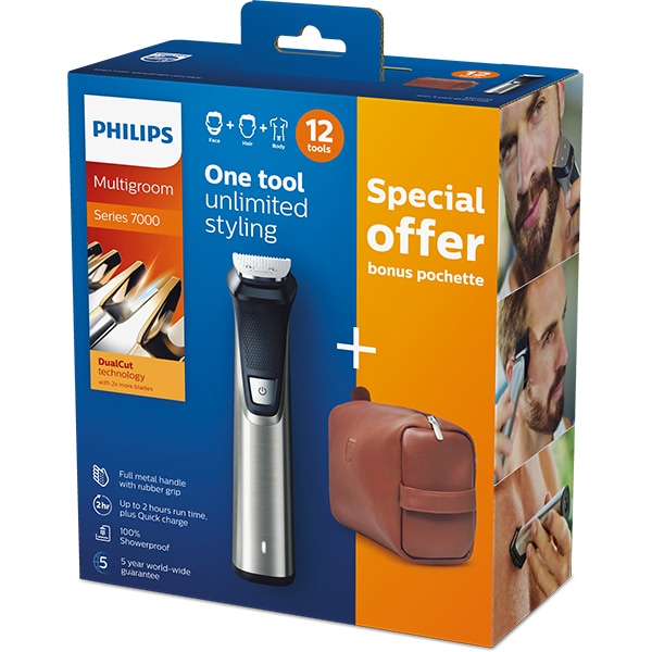 Aparat multifunctional PHILIPS Series 7000 MG7735/25, 120 min autonomie, argintiu