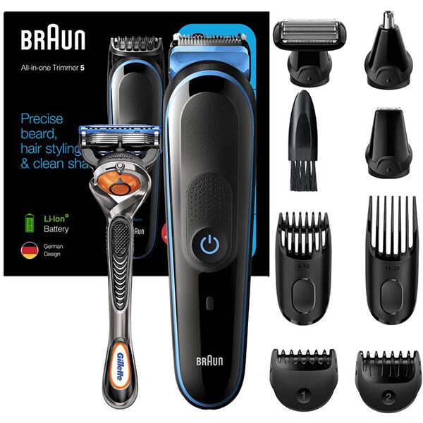 Aparat de tuns multifunctional 9 in 1 BRAUN MGK5280, acumulator, 100 min autonomie, negru
