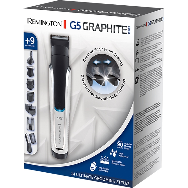 Aparat de tuns multifunctional 9 in 1 REMINGTON Graphite Series G5 PG5000, acumulator, 90 min autonomie, negru-argintiu