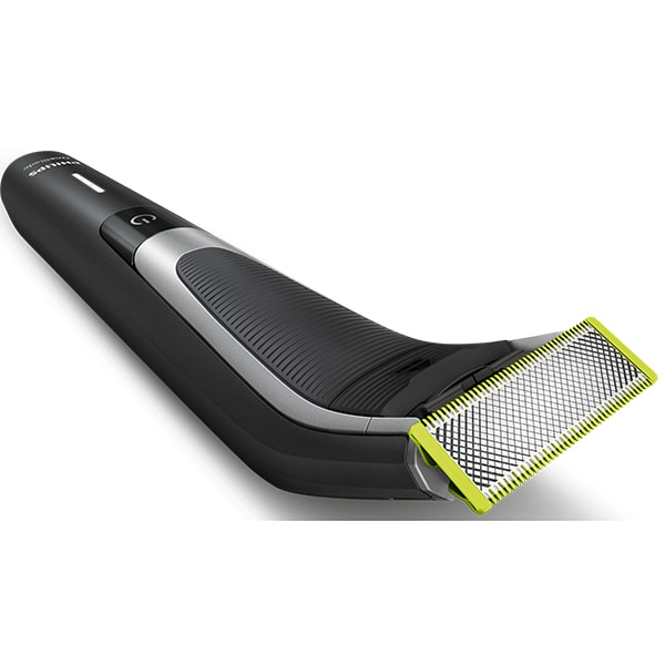Pachet PHILIPS OneBlade Pro+ lama suplimentara QP6510/60, acumulator, autonomie 60 min, Pieptene cu 12 lungimi, argintiu