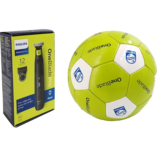 Aparat de tuns PHILIPS OneBlade Pro QP6530/15, acumulator, 90 min autonomie, negru + Minge