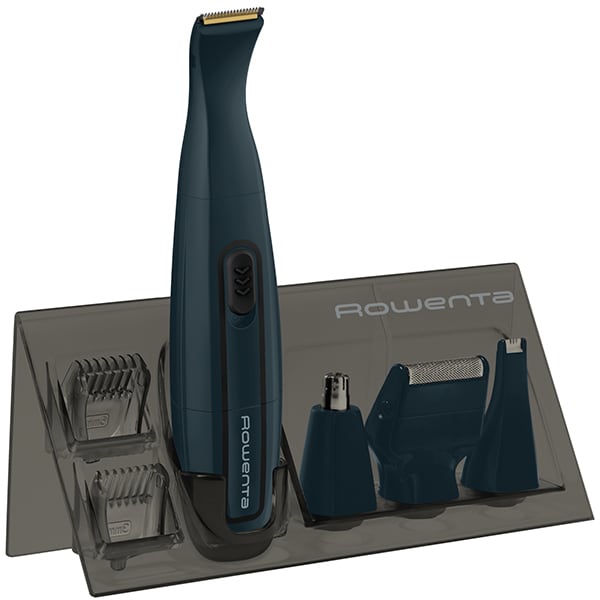 Aparat de tuns barba ROWENTA Nomad Mini Grooming Kit TN3651F0, Wet & Dry, baterie, albastru