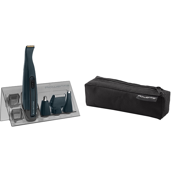 Aparat de tuns barba ROWENTA Nomad Mini Grooming Kit TN3651F0, Wet & Dry, baterie, albastru