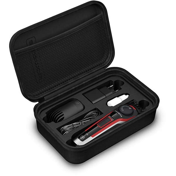 Aparat de tuns barba ROWENTA Formula 1 TN384MF0, acumulator, 180 min autonomie, rosu