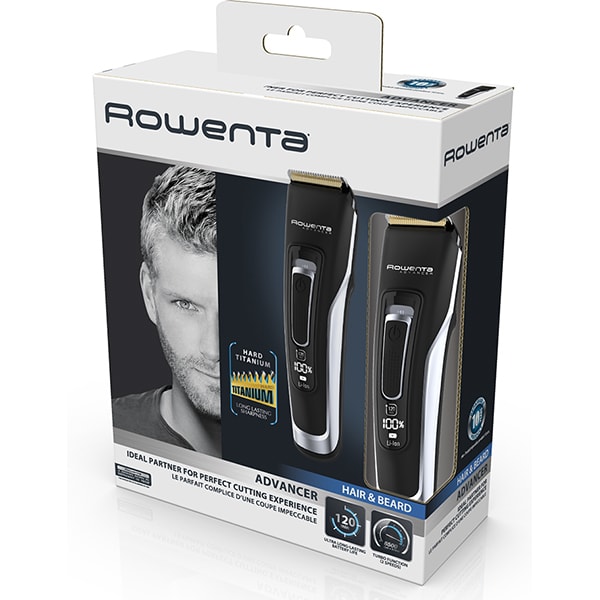 Aparat de tuns ROWENTA Advancer TN5240F0, baterie, 120 min autonomie, 29 trepte, negru-argintiu