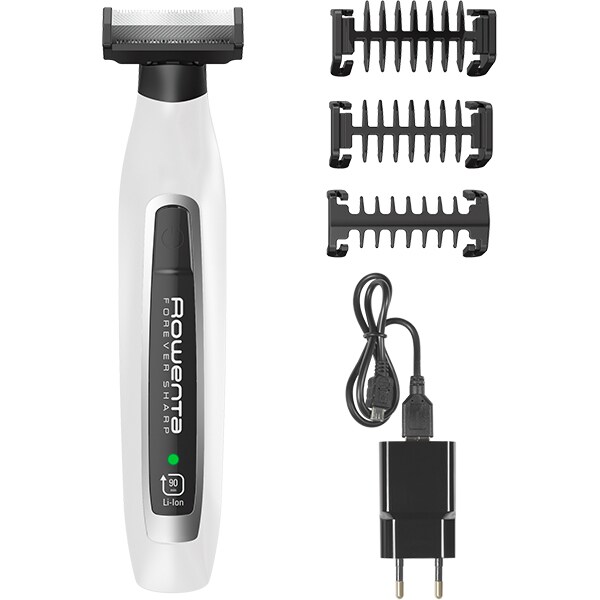 Aparat hibrid ROWENTA Forever Sharp TN6010F4, baterie, 90 min autonomie, alb