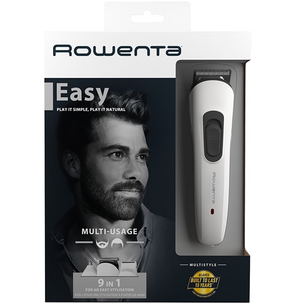 Aparat de tuns ROWENTA Multistyle 9 in 1 TN8961F4, acumulator, 60 min autonomie, 5 trepte, alb