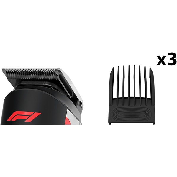 Aparat de tuns multifunctional ROWENTA Formula 1 TN944MF0, acumulator, 120 min autonomie, rosu