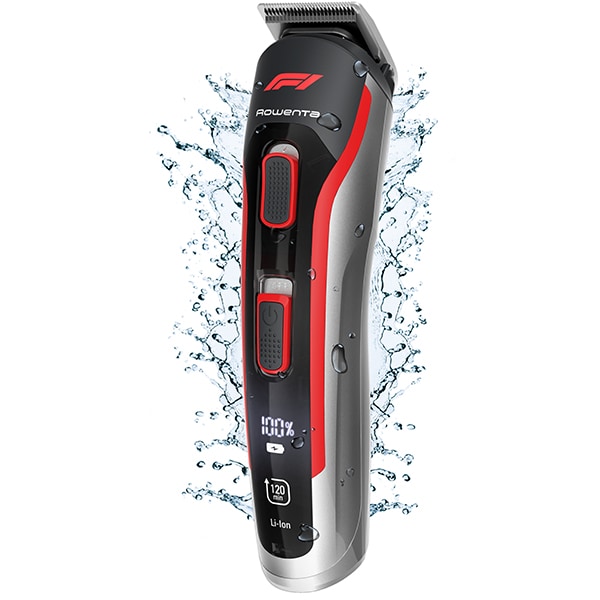 Aparat de tuns multifunctional ROWENTA Formula 1 TN944MF0, acumulator, 120 min autonomie, rosu