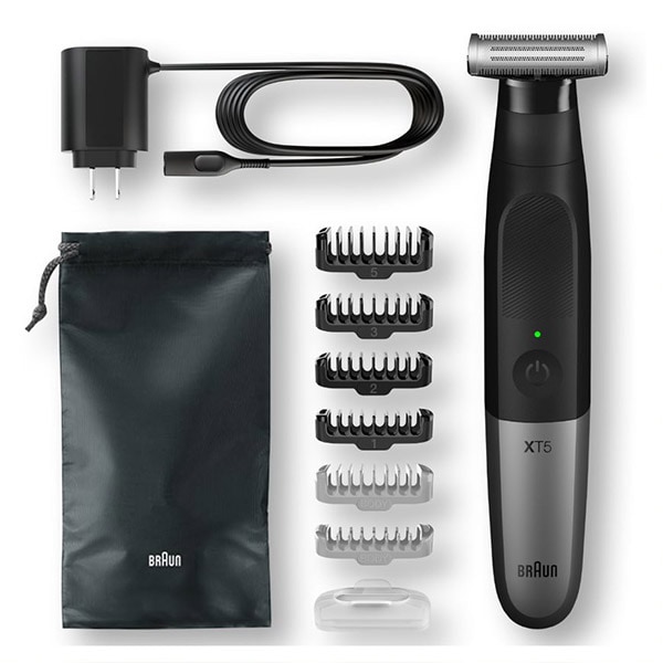 Aparat hibrid de barbierit si tuns barba Braun Series X XT5200, Wet&Dry, autonomie 45 min, 1 element de taiere, saculet de voiaj, negru