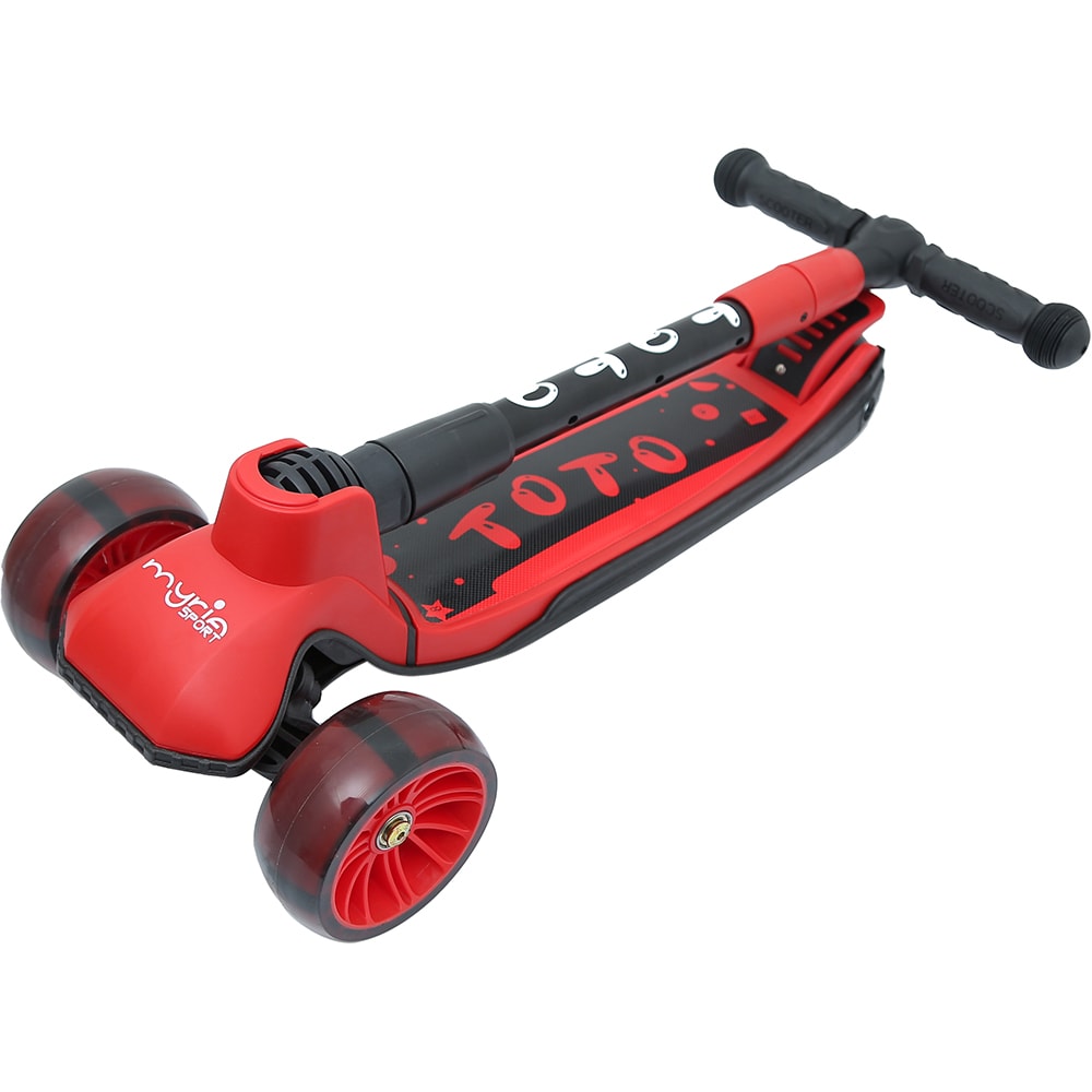Trotineta MYRIA Toto MY7215, 3-5 ani, 3 roti, greutate suportata 50kg, rosu-negru