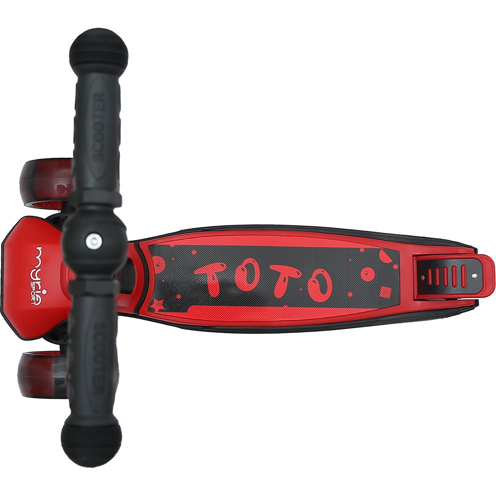 Trotineta MYRIA Toto MY7215, 3-5 ani, 3 roti, greutate suportata 50kg, rosu-negru