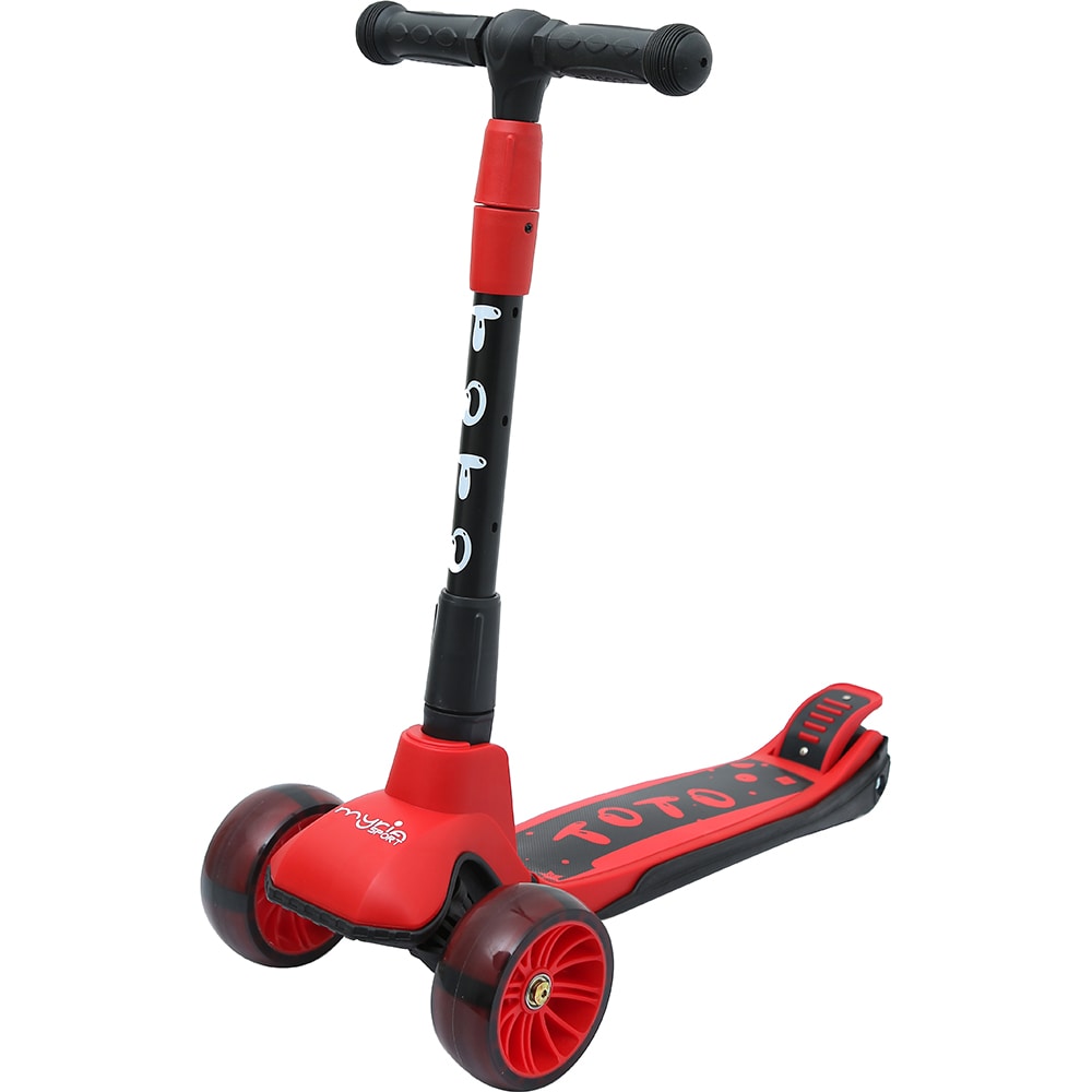 Trotineta MYRIA Toto MY7215, 3-5 ani, 3 roti, greutate suportata 50kg, rosu-negru