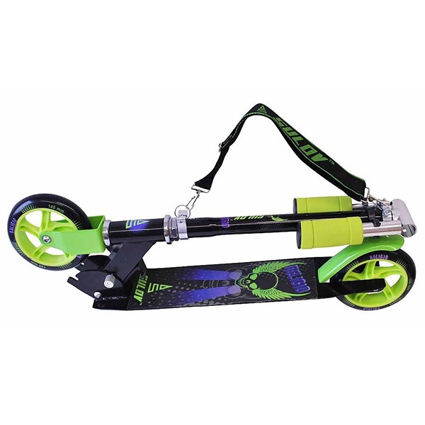 Trotineta DHS 529SCOALU1452, 3-11 ani, 2 roti, greutate suportata 90kg, negru-verde