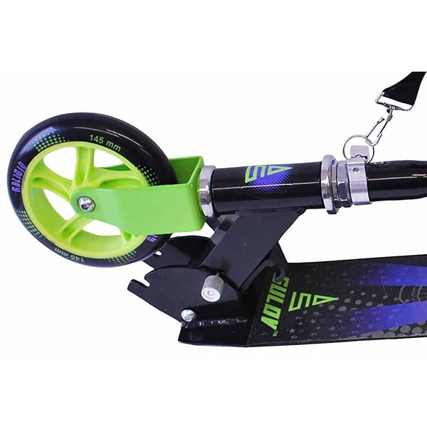 Trotineta DHS 529SCOALU1452, 3-11 ani, 2 roti, greutate suportata 90kg, negru-verde