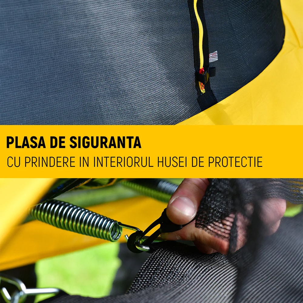 Trambulina PROGRESSIVE TRB140, D 152cm, greutate suportata 100kg, plasa protectie, negru