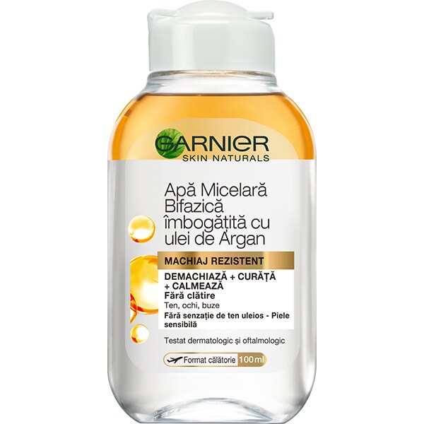 Apa micelara bifazica cu ulei de argan GARNIER Skin Naturals, 100ml