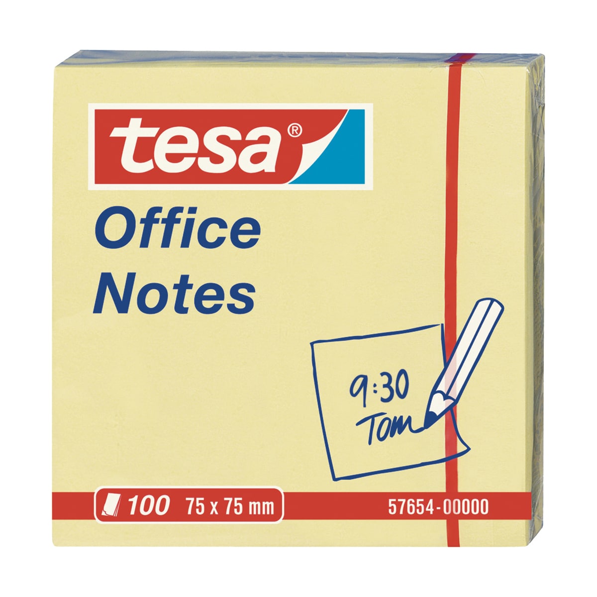 Notite adezive TESA, 100 file, 75 x 75mm, galben