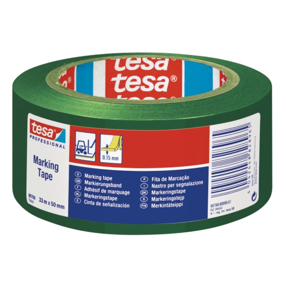 Banda adeziva de marcare TESA, 50 mm x 33 m, verde