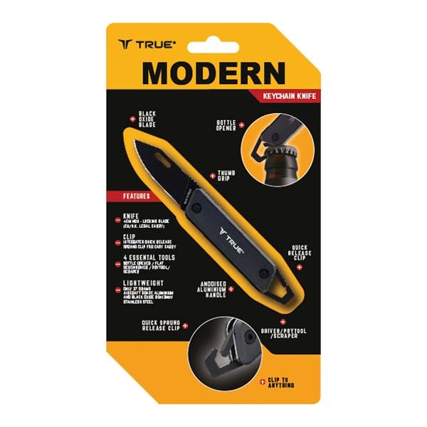 Cutit TRUE UTILITY TU7060N, 4cm, otel, negru