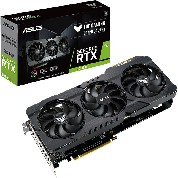Placa video ASUS TUF Gaming NVIDIA GeForce RTX 3060 Ti V2 OC Edition, 8GB GDDR6, 256bit
