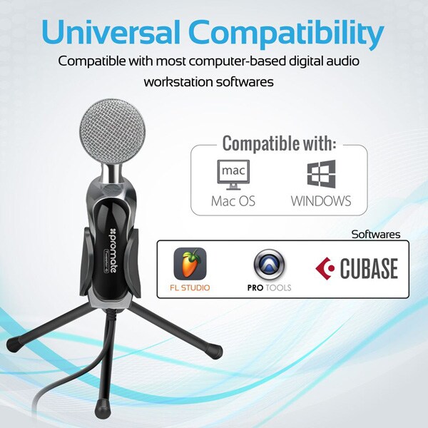 Microfon PC PROMATE Tweeter-7, Jack 3.5mm, negru