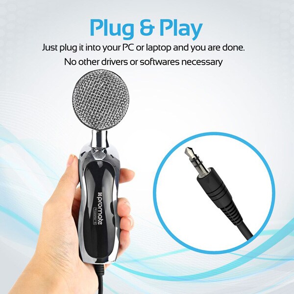 Microfon PC PROMATE Tweeter-7, Jack 3.5mm, negru