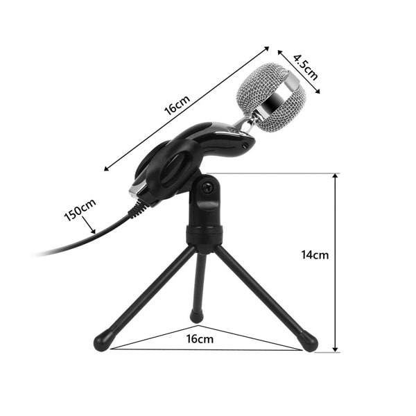 Microfon PC PROMATE Tweeter-7, Jack 3.5mm, negru