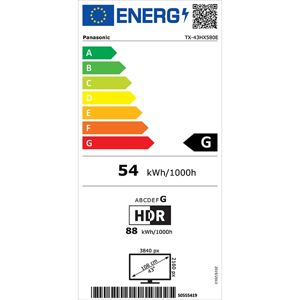 Televizor LED Smart PANASONIC TX-43HX580E, 4K Ultra HD, HDR10+, 108cm