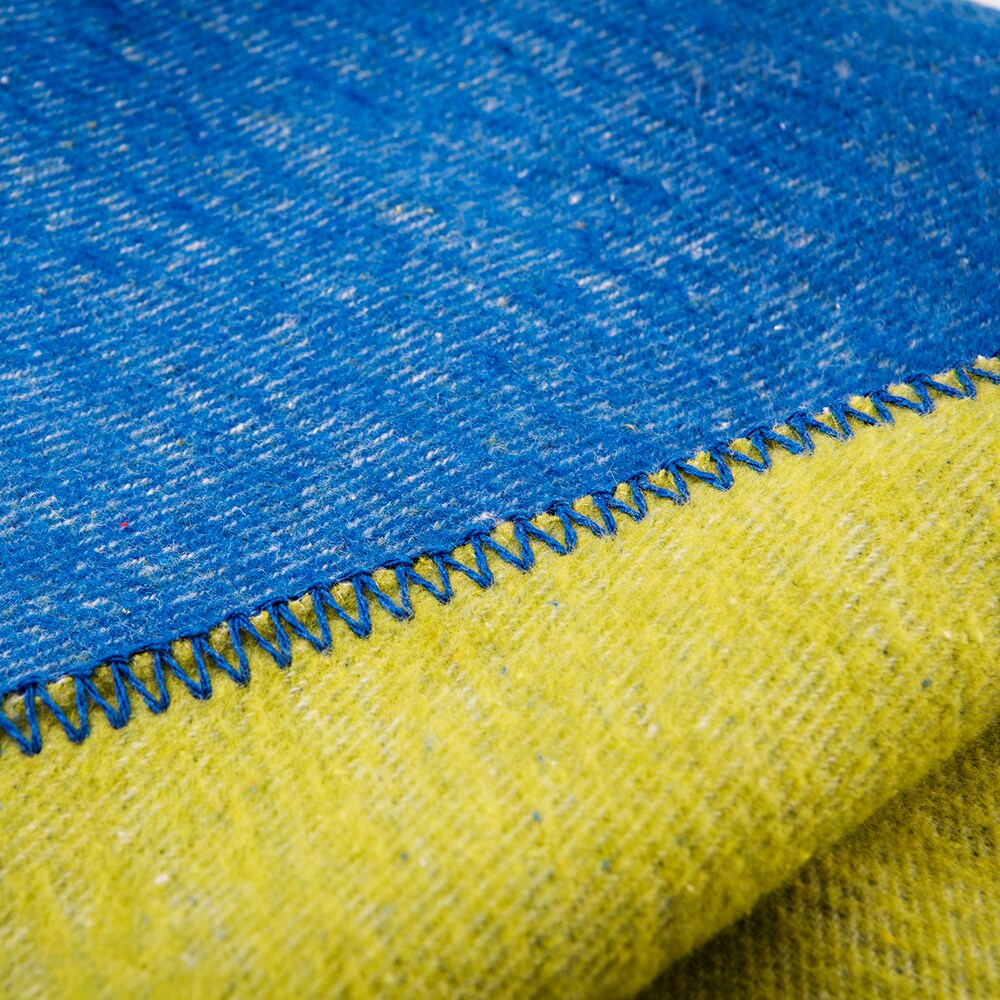 Patura BENETTON Rainbow, 140 x 190 cm, acril + bumbac, albastru-verde