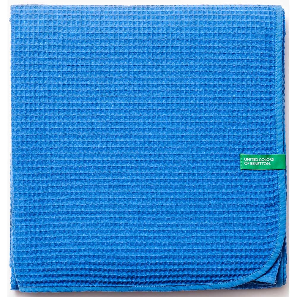 Patura BENETTON Rainbow, 140 x 190 cm, bumbac, albastru