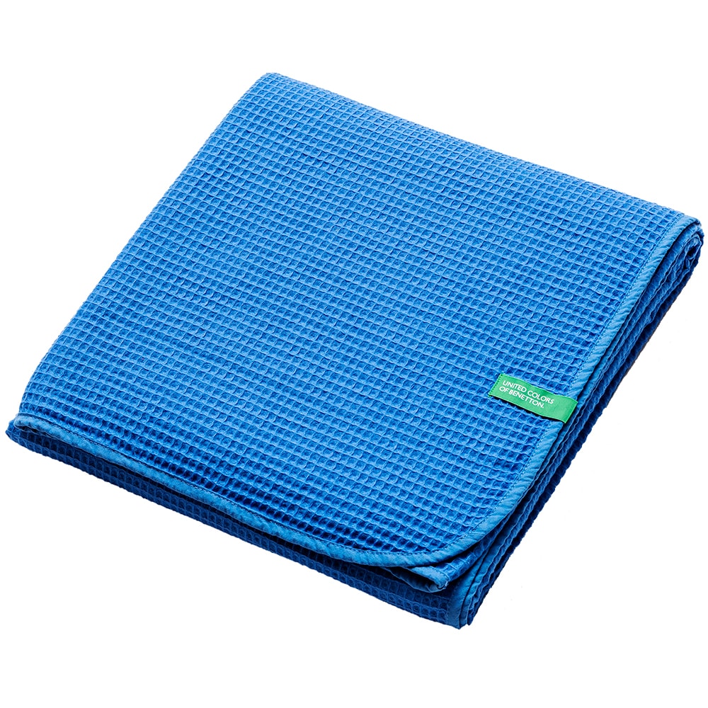 Patura BENETTON Rainbow, 140 x 190 cm, bumbac, albastru