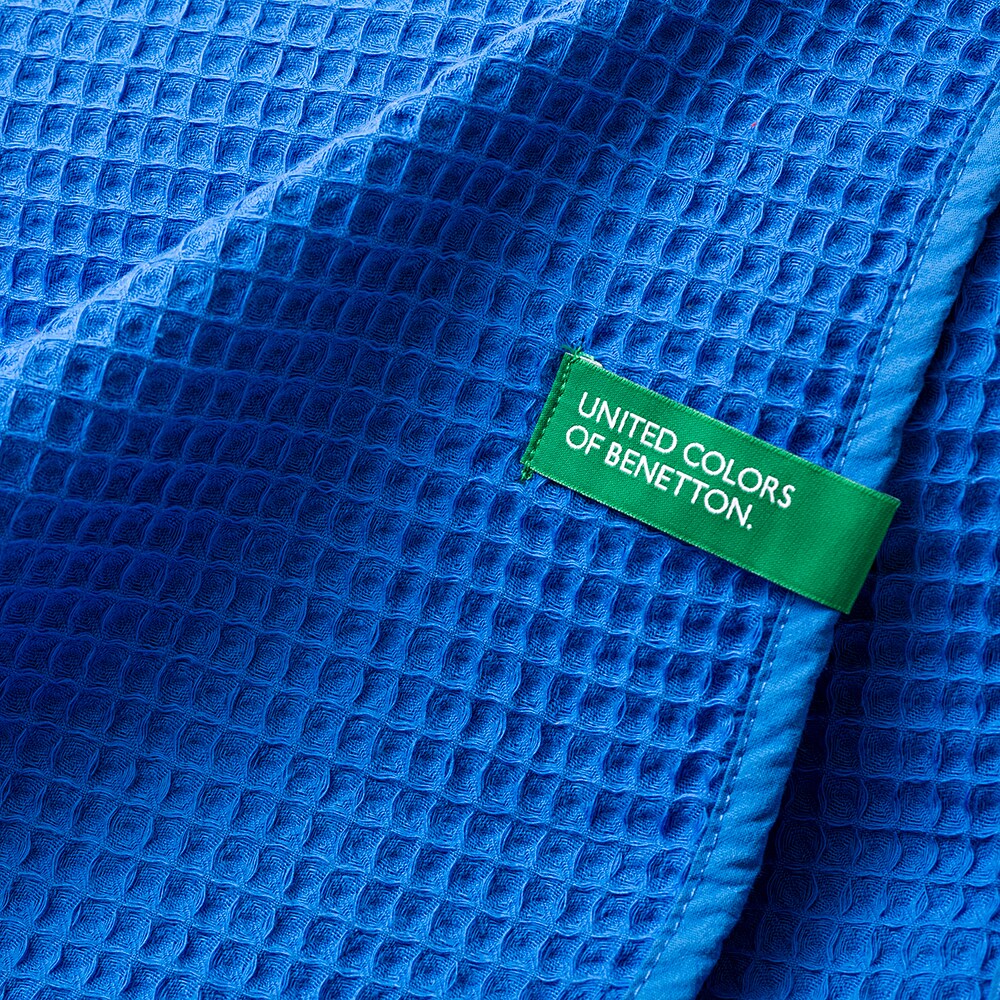 Patura BENETTON Rainbow, 140 x 190 cm, bumbac, albastru