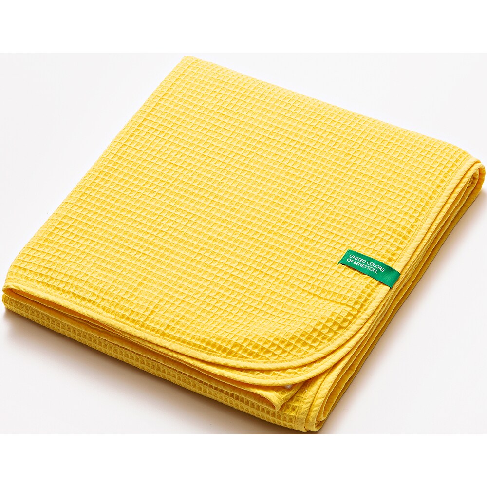 Patura BENETTON Rainbow, 140 x 190 cm, bumbac, galben