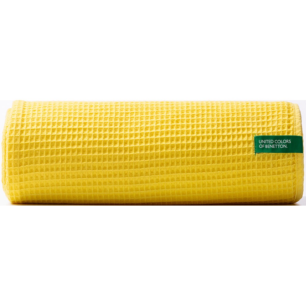 Patura BENETTON Rainbow, 140 x 190 cm, bumbac, galben