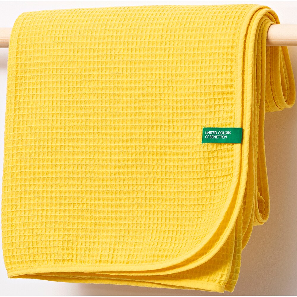 Patura BENETTON Rainbow, 140 x 190 cm, bumbac, galben