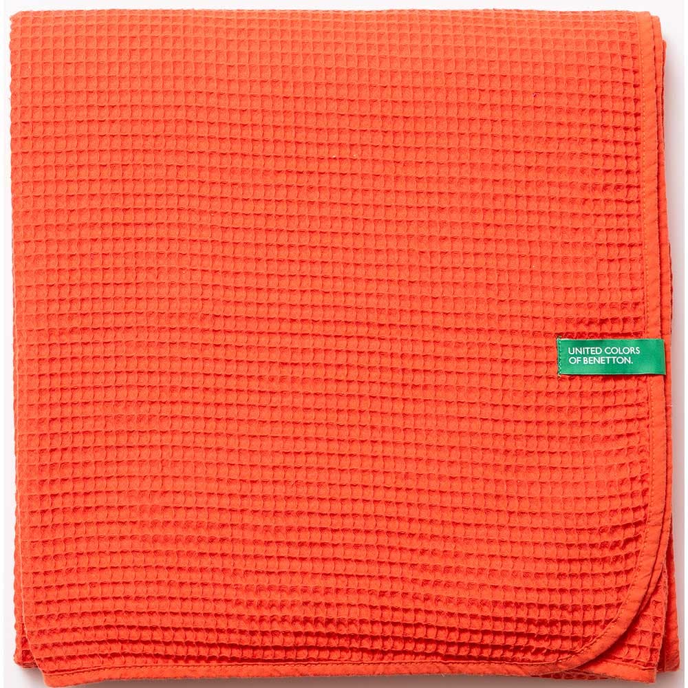 Patura BENETTON Rainbow, 140 x 190 cm, bumbac, rosu
