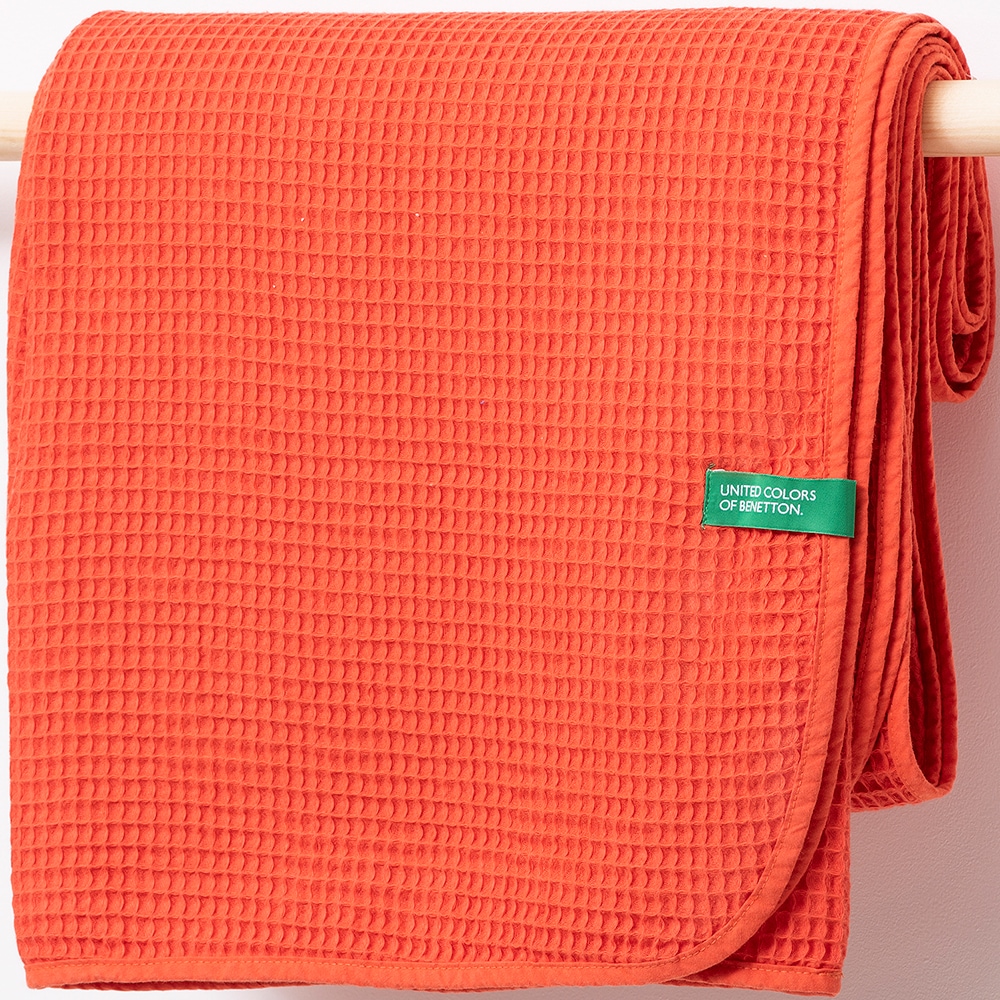 Patura BENETTON Rainbow, 140 x 190 cm, bumbac, rosu